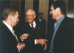 Vladimir Zubov with Vaclav Havel and Ernst Bodner